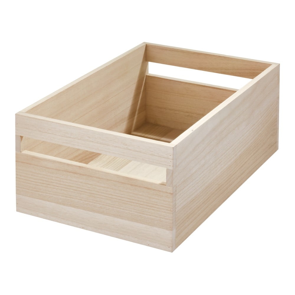 Úložný box ze dřeva paulownia iDesign Eco Handled
