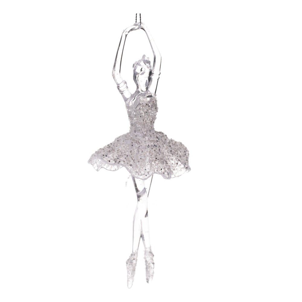 Závěsná soška baleríny ve stříbrné barvě Dakls